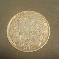 1/2 MARKI 1909r. /SREBRO / A