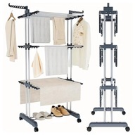 SUSZARKA NA PRANIE DUŻA XXL UBRANIA I BIELIZNĘ STOJĄCA SKŁADANA CZARNA