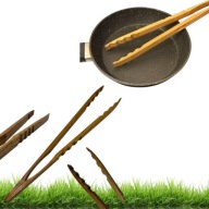 SZCZYPCE DREWNIANE PREMIUM DĘBOWE 39 CM DO GRILLA I KUCHNI DO GOTOWANIA