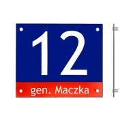 Tablica adresowa Dibond 29x25 niebieska Dystanse