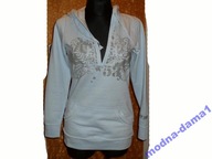 BLUZA Z KAPTUREM- NIEBIESKA ROZM 32/34