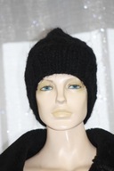 czapka damska beanie rekodzielo moher czarny L