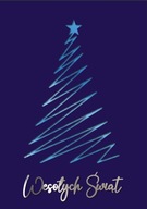 Kartka Bożonarodzeniowa CHOINKA MINIMAL granatowa