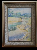 Obraz. Adam Batycki- Akwarela - pejzaż