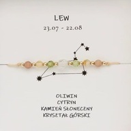Bransoletka Znak Zodiaku LEW Oliwin, Cytryn, Kamień słoneczny