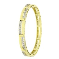 85098 Bransoletka stal chirurgiczna 316L pozłacana 14k sztywna bangle