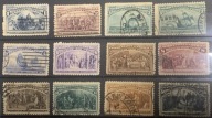 Znaczki USA 1893 Wydanie Kulombowskie (Columbian) zestaw do 50c kasowane