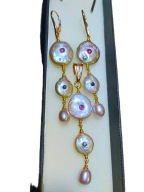 Srebrny komplet z perłami Barokowymi srebro 925 pozłacane