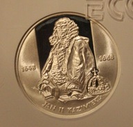 10 ZŁ ZŁOTYCH 2000 JAN II KAZIMIERZ - PÓŁPOSTAĆ GCN PR70 - SKRĘTKA - UNIKAT