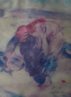 ALEKSANDER AUGUSTYNOWICZ. CHŁOPKA W POLU. STUDIUM. OKOLO 1930