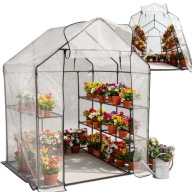 SZKLARNIA OGRODOWA TUNEL FOLIOWY WARZYWNIAK FOLIAK MESH 143x143x195 cm