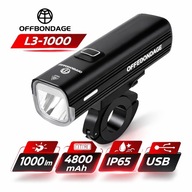 Offbondage L3-1000 Lampka Rowerowa Przód 1000lm Powerbank 4800mAh IP65 USBc