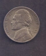 USA - srebro - 5 Cent 1943 S rok