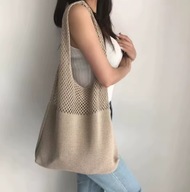 Torba casualowa do letnich stylizacji jak na szydełku BOHO - beżowa