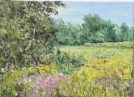 w polach" obraz olejny na płótnie 30x40cm , oryginał Garncarek Al,,,