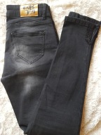 JEANSY czarne ---z cekinami przy nogawkach 34