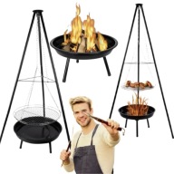 PALENISKO TRÓJNÓG GRIL DUŻY WĘGLOWY OGRODOWY RUSZT OGNISKOWY WISZĄCY