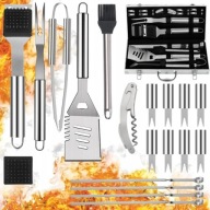 Akcesoria do Grilla z Walizką Przybory do Grillowania 19 Elementów