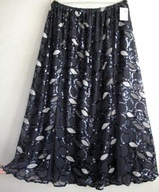 Spódnica prosta granatowa tiul haftowany cekinami długa r 56/62