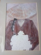 Japonka obraz passepartout pastel 51x38 NOWY folia