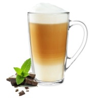 SZKLANKI DO KAWY HERBATY 400ML 6SZT GRUBE SZKŁO LATTE ZESTAW ALEX DOM