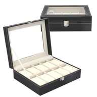 SZKATUŁKA NA ZEGARKI ETUI ORGANIZER PUDEŁKO EKSPOZYTOR NA PREZENT 10 szt