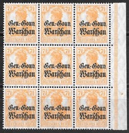 #OKUPACJA NIEMIECKA (ON) ROCZNIK 1916 Fi 9** fragment arkusza