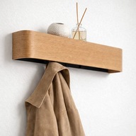 Wieszak na ubrania wiszący dąb nowoczesny ukryte wieszaki lite drewno