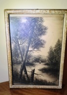 Stara grafika w ramie