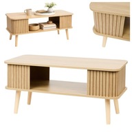 ŁAWA STOLIK KAWOWY DREWNIANY DO SALONU NOWOCZESNY Z PÓŁKĄ