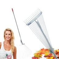 GRABIE DO LIŚCI TRAWY TRAWNIKA OGRODOWE METALOWE WACHLARZOWE REGULOWANE