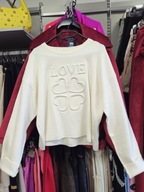 Sweterek biały LOVE Italy, r. Uni, krótki !!!