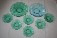 TALERZYKI DESEROWE ZĄBKOWICE SZMARAGDOWE PRL