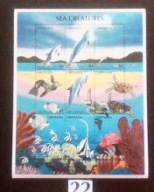 Fauna morza , delfiny , ryby , żółwie , ukwiały , Grenada MNH
