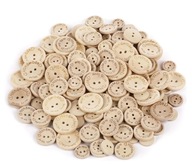 150 sztuk GUZIKI DREWNIANE NATURALNE KREATYWNE 15 mm 20 mm 25 mm szycie