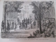 1863 Powstanie Styczniowe rycina płk Muchanow udający się na pobór podatków