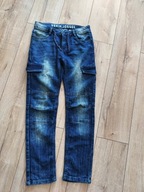 Spodnie S młodzieżowe miękki jeans joggery 152 bojówki jNowe pas74