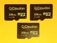 microSD 256 MB >> C L O U D I S K >> !!! U S Z K O D Z O N A !!!