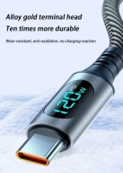 Kabel USB-C / USB-C z podświetleniem LED do szybkiego ładowania 120W