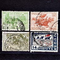 ZSRR Mi. Nr. 385-388 1939r. 10-ta rocznica Pierwszej Armii Kawalerii