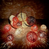 Cotton Balls 20 LED Lampki Kule Różne Rozmiary Na Baterie Kolory Do Wyboru