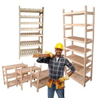 REGAŁ MODUŁOWY DREWNIANY SOSNOWY 60 X 44 X 25 CM 3 PÓŁKI 150KG