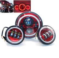 Reflektor LED Red 7" + lightbar zestaw Red