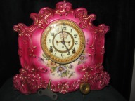 Mozliwosc Zmiany Ceny--Śliczny Porcelanowy Zegar Kominkowy XIXw