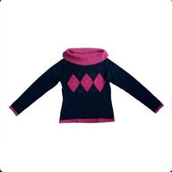 Golf damski sweter czarny czerwony w romby MaiTe M