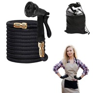 WĄŻ OGRODOWY ROZCIĄGLIWY WĄŻ Z PISTOLETEM I ZŁĄCZKAMI DO OGRODU 15M