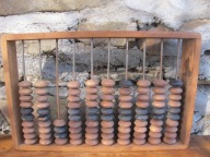 Stare DUŻE Drewnine Liczydło_40 x 26 cm_EKSPONAT_ PREZENT_ PRL