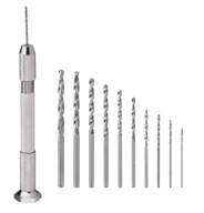 RĘCZNA MINI WIERTARKA DOCISKOWA 10 WIERTEŁ 0,8-3MM DO DREWNA PLASTIKU GUMY