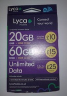 Aktywna Karta SIM Lyca starter Lycamobile UK roaming EU PL 35GB