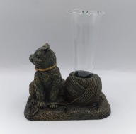 Kot kotek z kłębkiem wełny - świetny wazonik figurka - jedyny taki śliczny